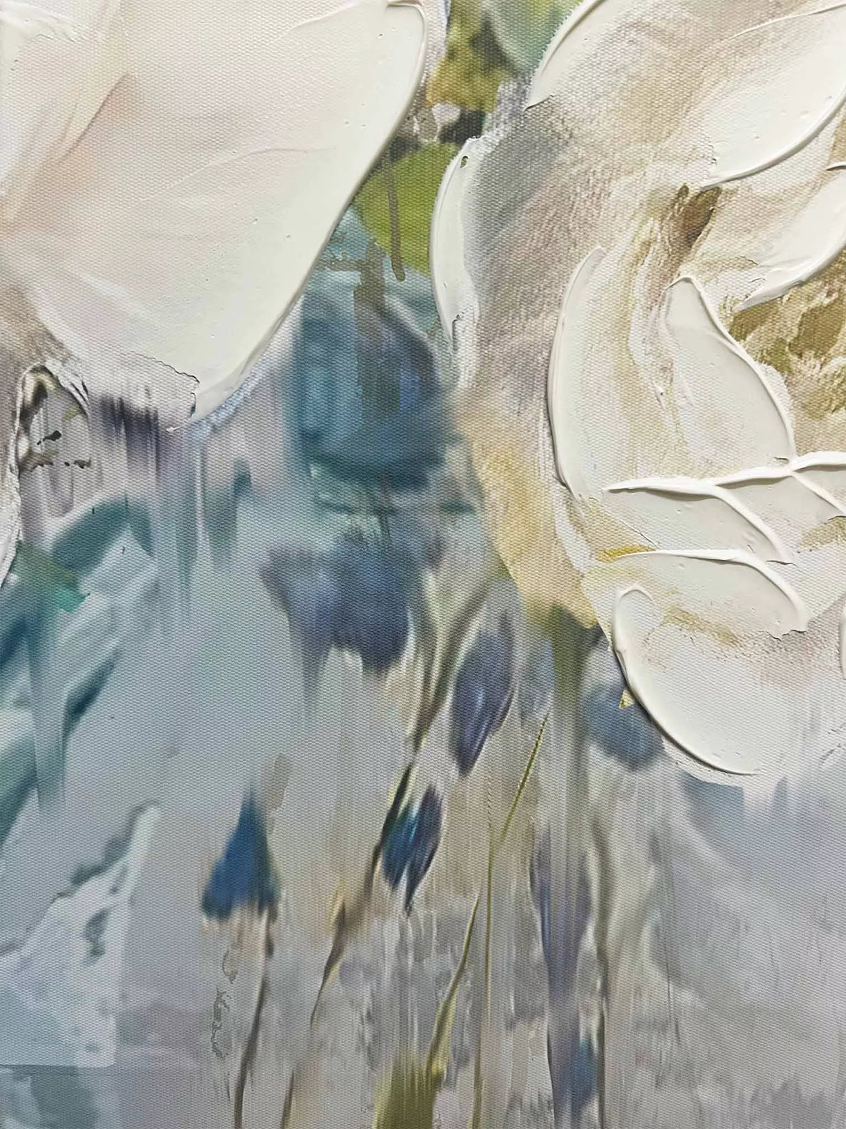 Canvas Art - WHITE FLOWERS FRAMED CANVAS WALL ART 60X90CM