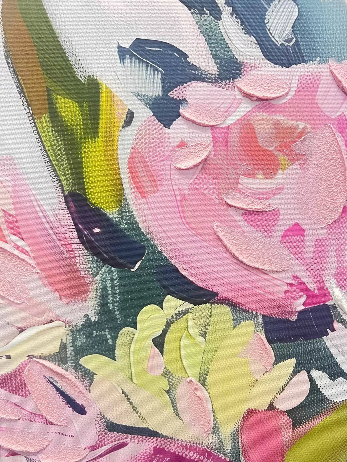 Canvas Art - FLOURISH IN PINK FRAMED CANVAS WALL ART 80X1202CM