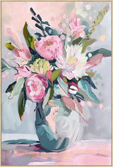 Canvas Art - FLOURISH IN PINK FRAMED CANVAS WALL ART 80X1202CM