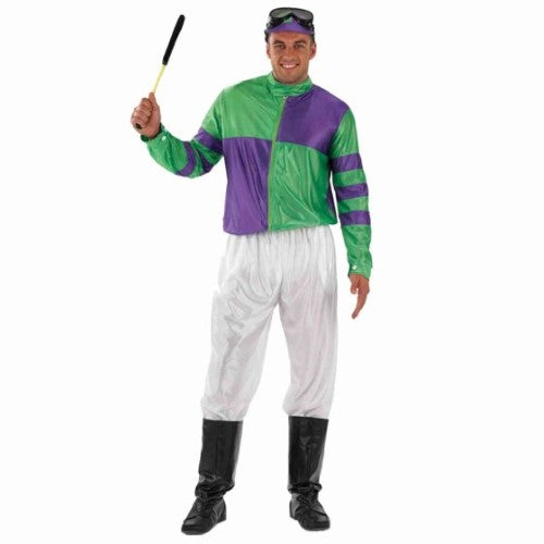Morph Costume Green & Purple Jockey Adult X-Large