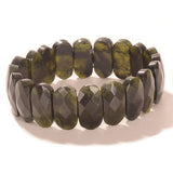 Elasticated Bracelet - Faceted Jade