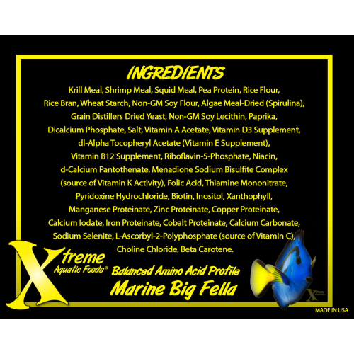 Fish Food - Xtreme Marine Big Fella 3mm Stick (147g)