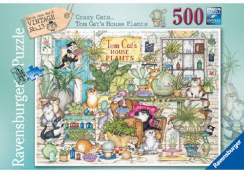 Ravensburger Crazy Cats Tom Cat's House Plants 500 Pieces