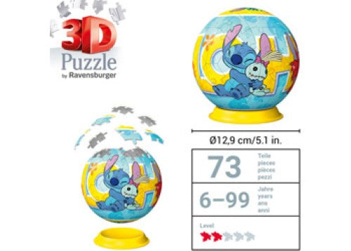 Ravensburger 3D Puzzleball Disney Stitch 72 Pieces