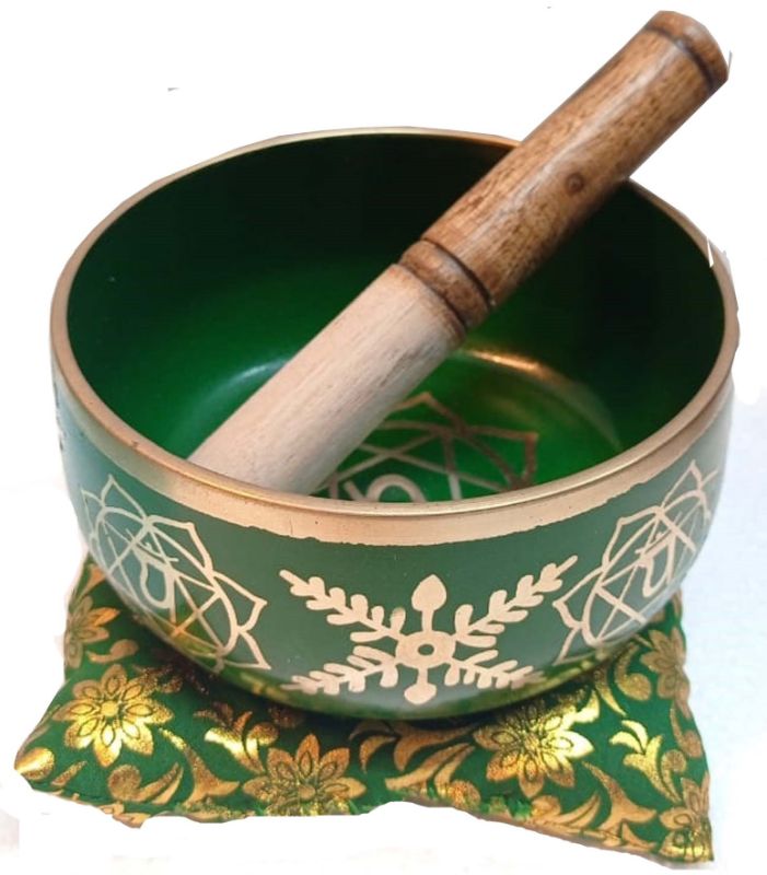 Chakra Singing Bowl - Green with Gift Box (14cm)