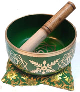 Chakra Singing Bowl - Green with Gift Box (14cm)