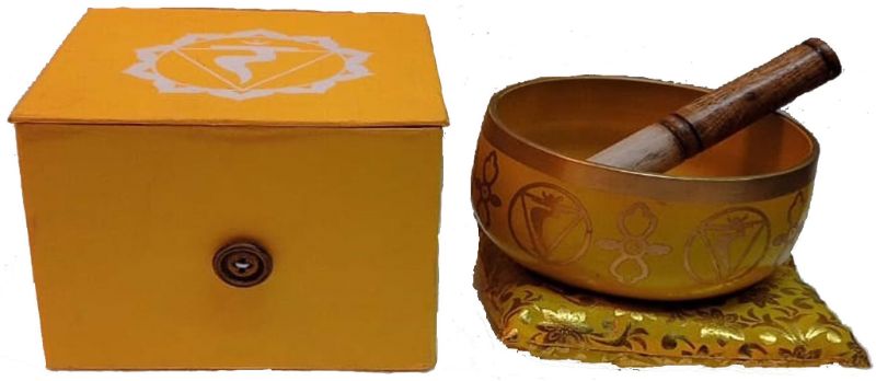 Chakra Singing Bowl - Yellow with Gift Box (14cm)