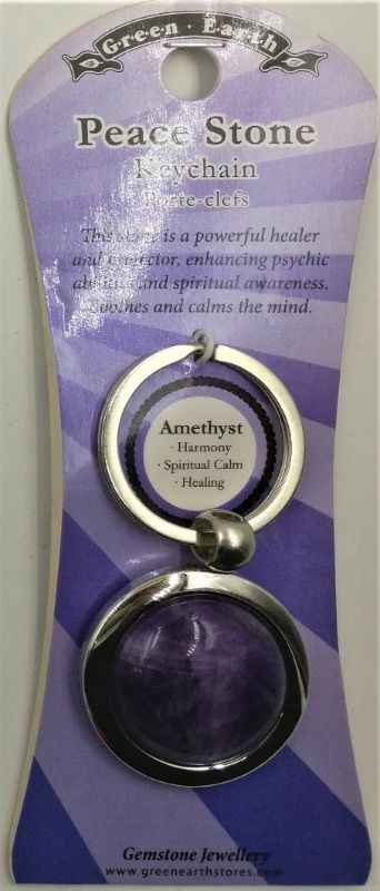 Crystal Keyring - Amethyst (Set Of 6)