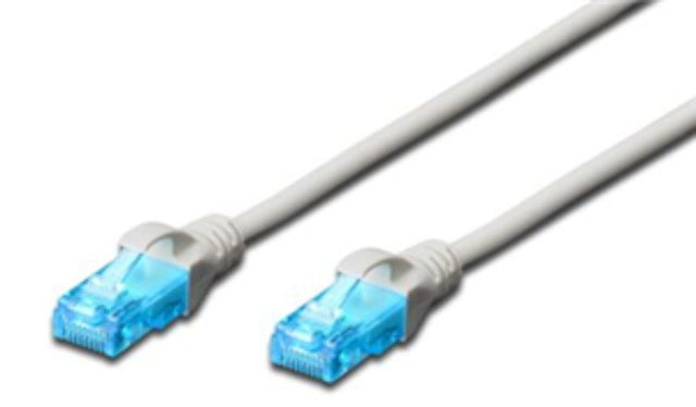 Digitus 1M Grey UTP CAT5e Patch Lead with dual RJ45 connectors for reliable networking at 100Mbps.