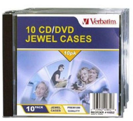 Clear jewel cases for CD/DVD storage, protecting discs from scratches and damage while showcasing artwork.