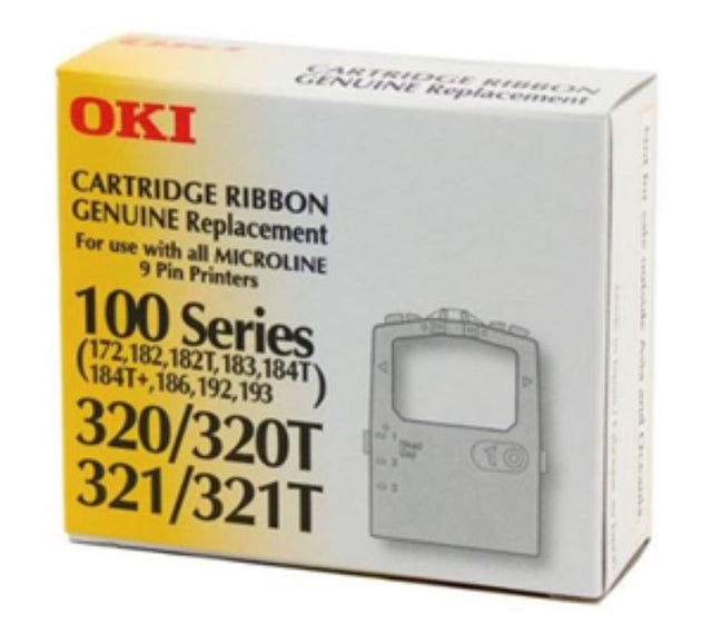 OKI Microline Cartridge Ribbon for 100 Series printers, ensuring sharp, clear prints for professional documentation.