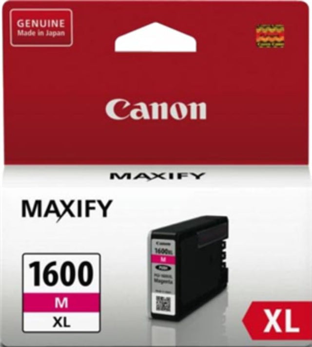 Canon PGI1600XLM Magenta Ink Cartridge for vibrant prints, high yield of 780 pages, compatible with MB2060 and MB2360 printers.