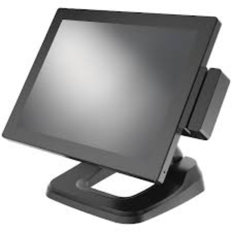 15" P-CAP touch terminal with Intel J1900, 8GB RAM, 128GB SSD, sleek design for retail and food service applications.