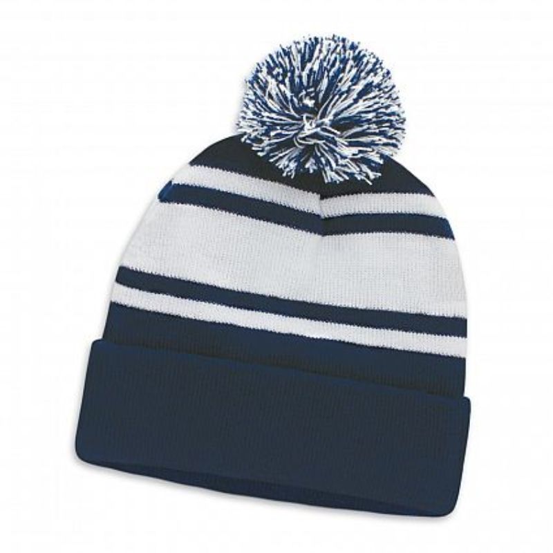Commodore Beanie with Pom Pom - Navy (Set of 12)