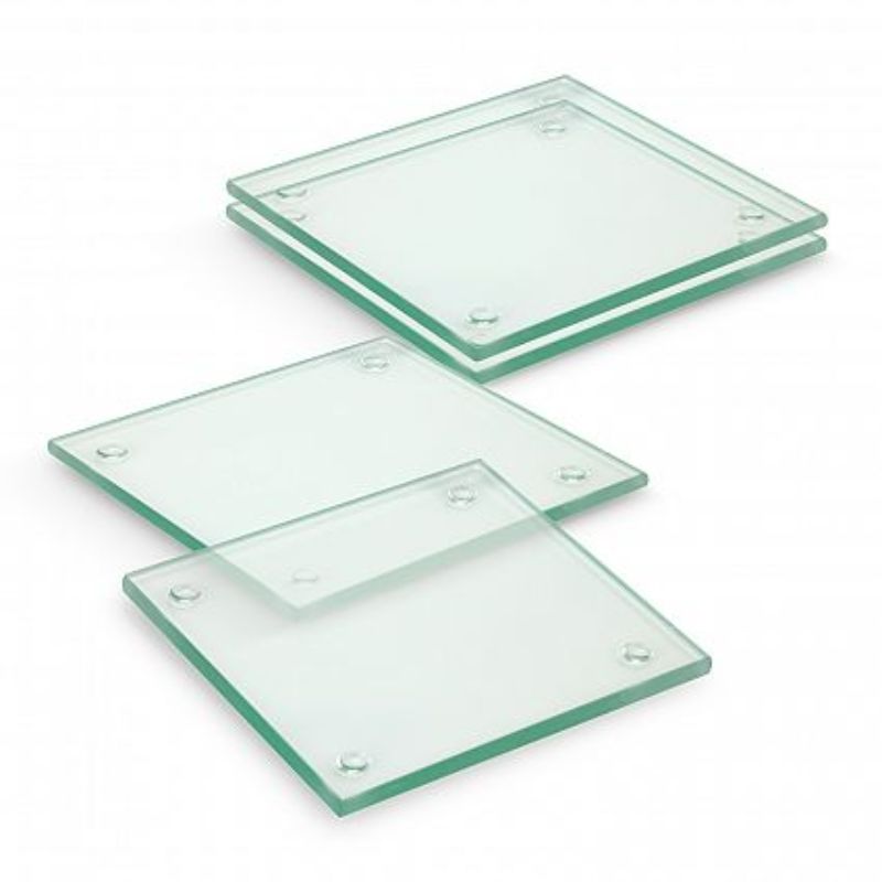 Venice Glass Coaster Set of 4 - Square Clear (48 Units)