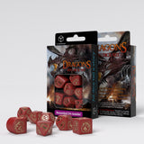 Q Workshop - Dragons Red & Gold Modern 7 Dice Set