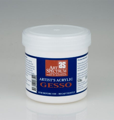 Artist Primer - As Artists Gesso 500ml, a premium gesso for acrylic and oil painting, ensures smooth, even coverage on various surfaces.