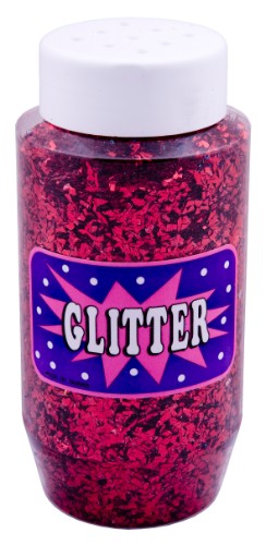 Vibrant red confetti glitter in a 250ml jar, perfect for festive crafts and creative projects. Non-toxic and versatile.