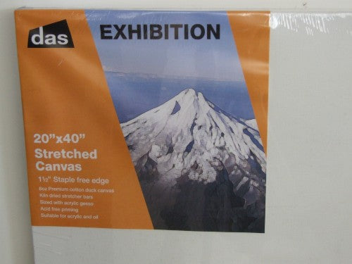 High-quality Das Exhibition artist canvas, 20x40 inches, crafted from durable cotton on a warp-resistant wooden frame.