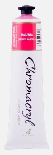 Vibrant 75ml magenta acrylic paint by Chromacryl, ideal for artists of all levels, offering smooth blending and rich color.