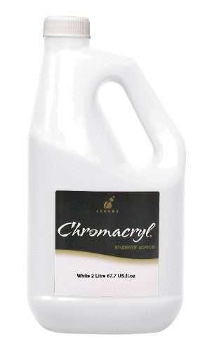 Chromacryl 2lit White Acrylic Paint, versatile, thick consistency, quick-drying for classroom creativity and artistic projects.