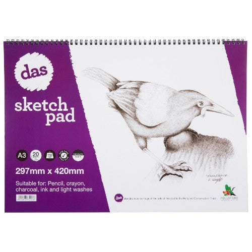 A3 Das Sp Sketch Pad with 20 durable sheets, ideal for various art mediums and easy page flipping.