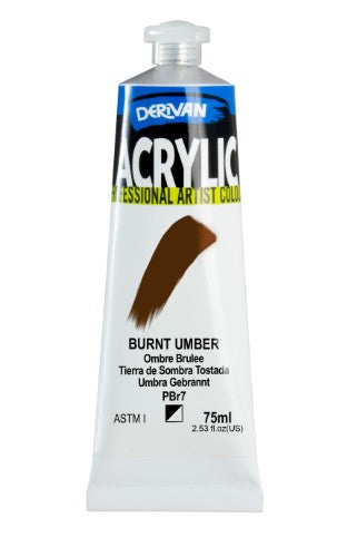 Acrylic Paint - Derivan Acrylic 75ml Burnt Umber