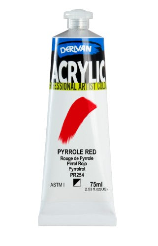 Acrylic Paint - Derivan Acrylic 75ml Pyrole Red (New)