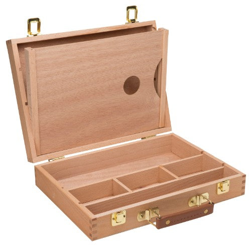 Artist Box #32, a 24x32x7.4cm organizer, features compartments for paints and brushes, perfect for artists on the go.