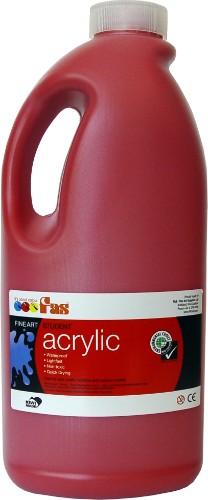 Vibrant 2ltr crimson acrylic paint, non-toxic, rapid-drying, perfect for all artists to enhance their creative projects.