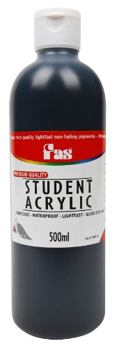 Acrylic Paint - Fas Student Acrylic 500ml Black