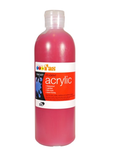 Acrylic Paint - Fas Student Acrylic 500ml Cool Red