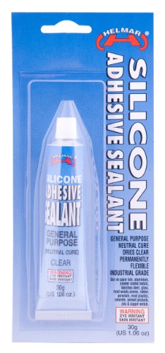 Clear silicone adhesive in a 30g tube, ideal for varied surfaces and crafting, offering strong, flexible bonds that dry clear.