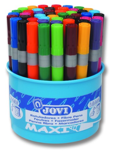 Felt Pens - Jovi Washable Maxi Felt-Tip Pen Jar 48s