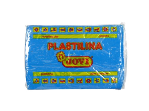 Light blue Jovi Plastalina, 350g, malleable vegetable paste for creative kids, perfect for modeling and animation without drying out.