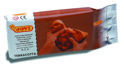 Jovi air hardening terracotta clay, 1000g, perfect for kids, easy to shape, dries naturally, and can be painted or varnished.