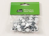 Animated 10mm moving eyes in a 100pc set, perfect for adding fun details to crafts, toys, and school projects.