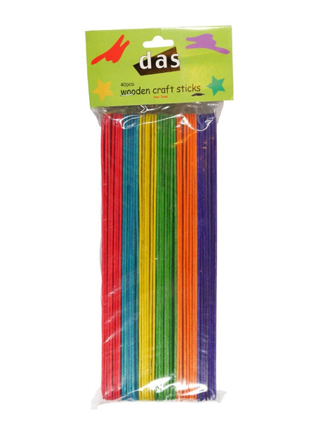 Vibrant 40pc Jumbo Craft Popsticks in assorted colors, perfect for arts, crafts, and DIY projects for all ages.