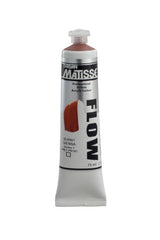 Matisse Flow Acrylic Paint 75ml in Burnt Sienna S1, ideal for versatile, smooth brushwork and vibrant artistic techniques.