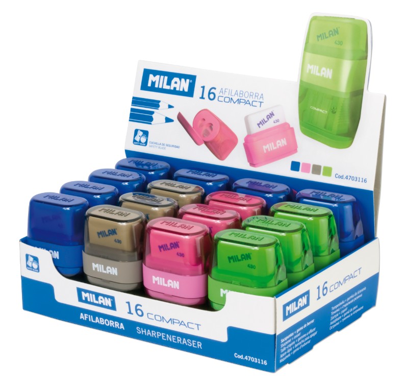 Milan Compact Touch Sharpener + Eraser