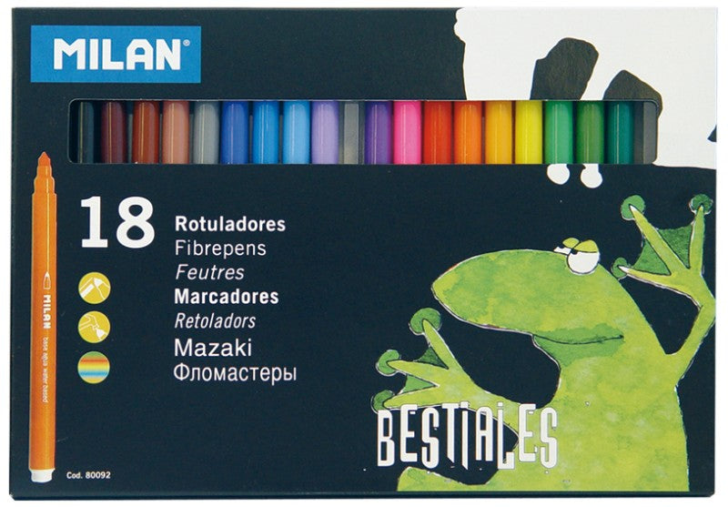 Felt Pens - Milan Fibrepens Supertip Set Of 18