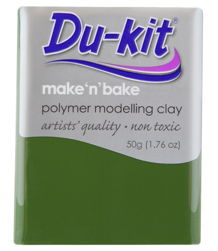 Leaf Green Du-Kit modelling clay (50g) for crafting, baking, and artistic projects, safe and versatile for all ages.