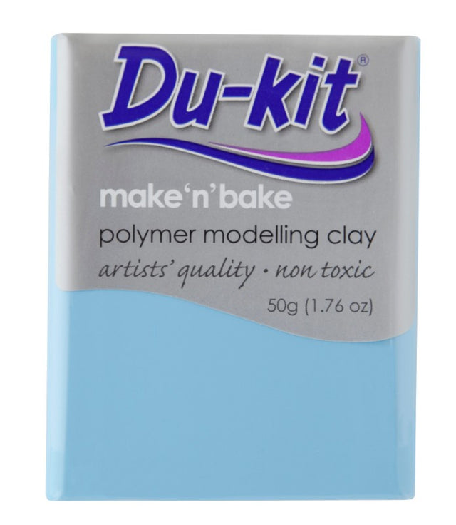 Vibrant 74 Lt Blue Du-Kit Modelling Clay, 50g, perfect for crafting art, decor, toys, and more; oven-bake for durability.