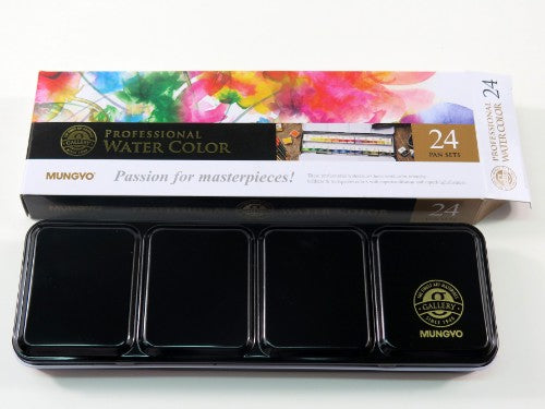 Watercolour - Mungyo Watercolour 24 Half Pan Set