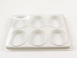 Multi-purpose 6-cup plastic palette with lid for paints, glues, dyes, and more, measuring 160 x 230mm.