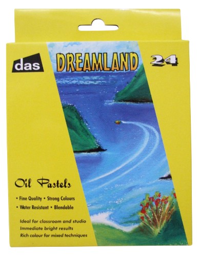 Vibrant Artist Oil Pastels - Das Dreamland Pxl-24 set with 24 rich colors for smooth application and excellent blendability.