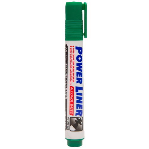 Vibrant green Mungyo whiteboard marker with a fine tip for clear writing and easy erasing, ideal for all users.