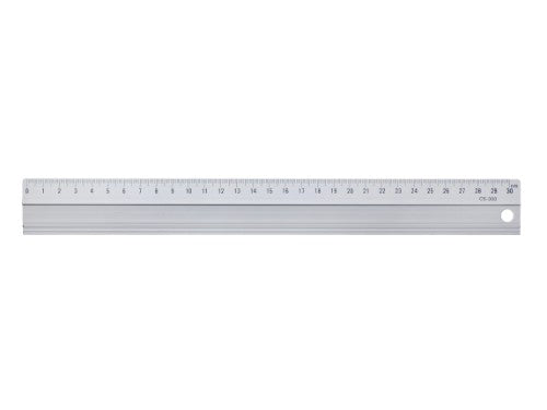 Sleek 30cm aluminium ruler with clear markings, ideal for precise measurements by students and professionals.