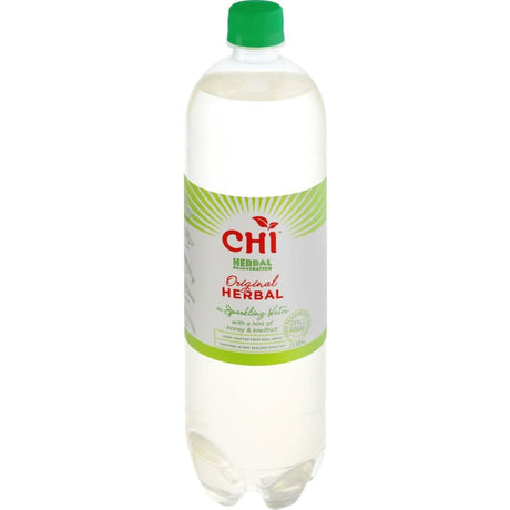 Chi Sparkling Water Herbal Original features real herb infusion, offering refreshing, antioxidant-rich hydration from New Zealand.