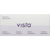 Can of Vista Passionfruit Water, a sugar-free sparkling drink with zesty passionfruit flavor and less than 1 calorie.